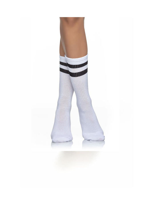 Inizio Women's Solid Color Socks White