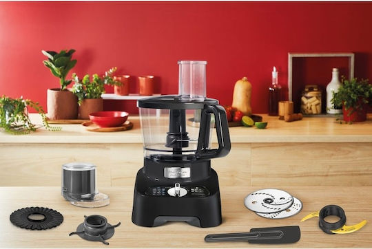 Moulinex Double Force FP821 Πολυμίξερ 1000W με Κάδο 3lt και Κανάτα Μπλέντερ Μαύρο