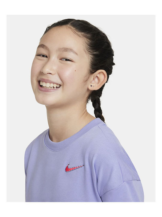 Nike Παιδικό Φόρεμα Μακρυμάνικο Μωβ