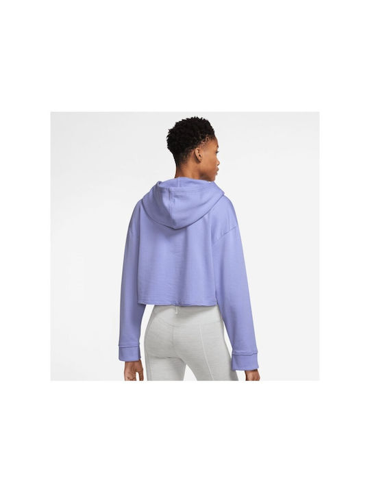 Nike Yoga Luxe Women's Cropped Hooded Sweatshirt Light Blue