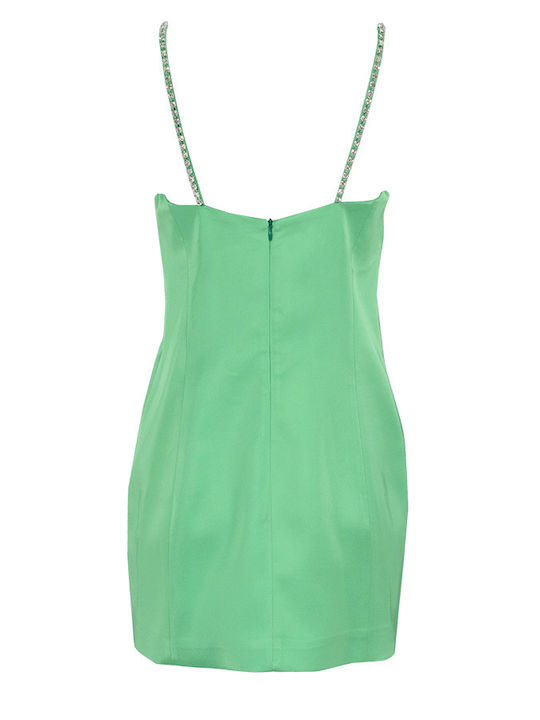 Summer Mini Evening Satin Green Dress