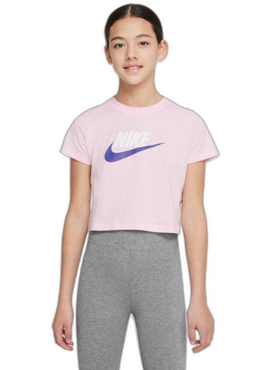 Nike Crop Top pentru copii Cu mâneci scurte Roz