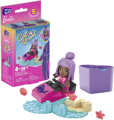 Mega Bloks Bausteine Barbie Beach Splash Color Reveal für 4+ Jahre 26Stück