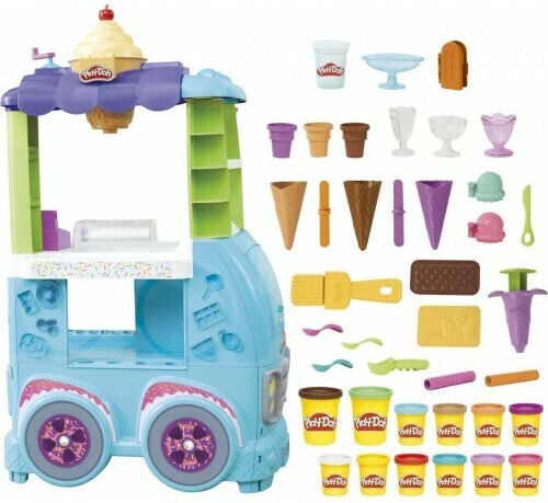 Hasbro Плей-Доу Пластелин - Игра Ice Cream Truck за 3+ Години 12 Броя