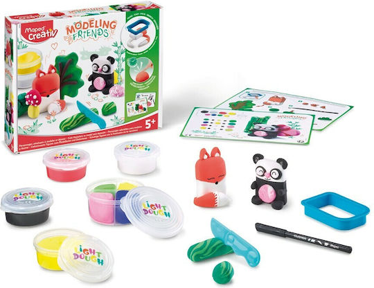 Maped Knete Spiel-Set Niedliche Tiere für 5+ Alter, 4 Dose