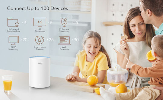 Cudy M1200 Access Point with Mesh Wi‑Fi 5 Dual Band (2.4 & 5GHz) Single Kit