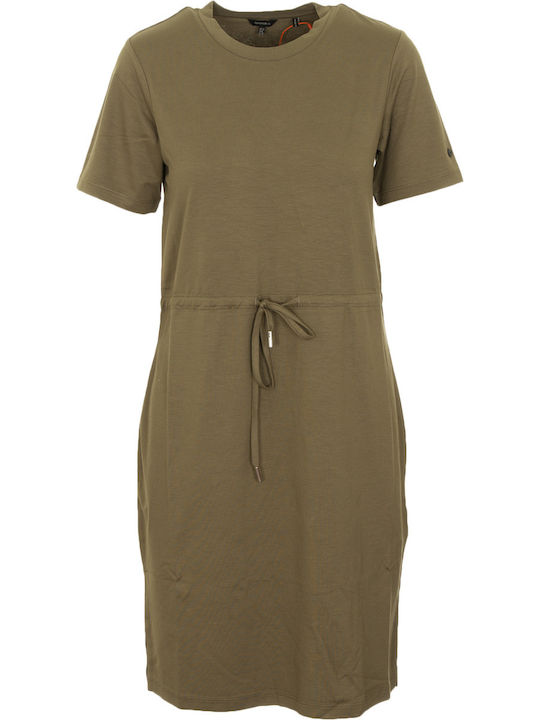 Summer Mini Dress with Tearing Beige
