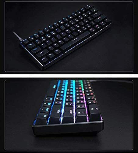 HK Gaming GK61 Optical Gaming Keyboard 60% with Gateron Optical Brown switches and RGB lighting (English US)