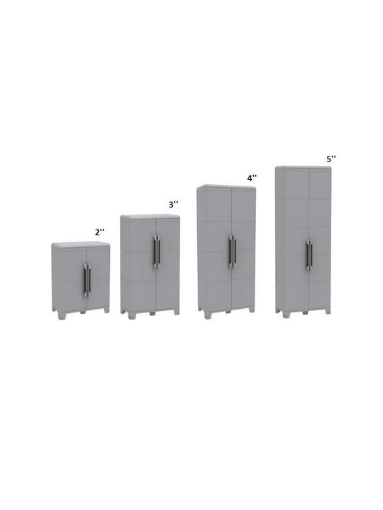 Double-Leaf Transforming Cabinet Made of Polypropylene with 3 Shelves 78x43.6x185 cm