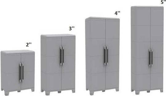 Double-Leaf Transforming Cabinet Made of Polypropylene with 3 Shelves 78x43.6x185 cm