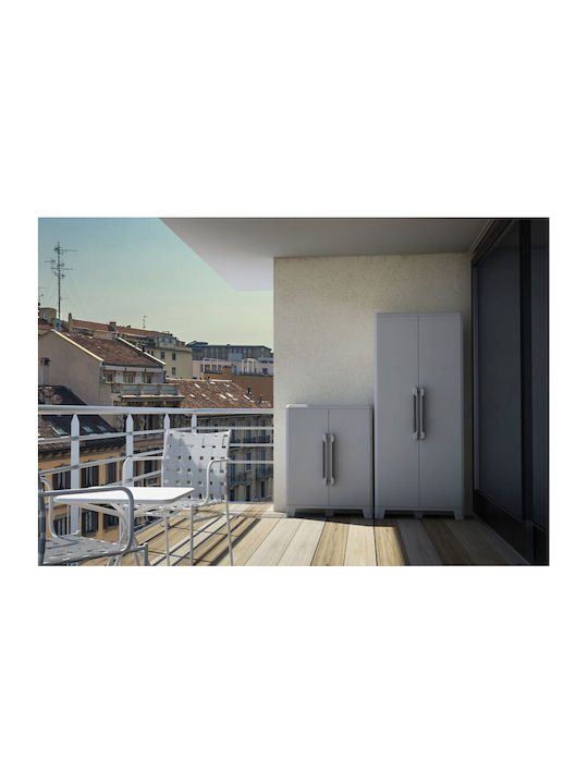 Double-Leaf Transforming Cabinet Made of Polypropylene with 3 Shelves 78x43.6x185 cm