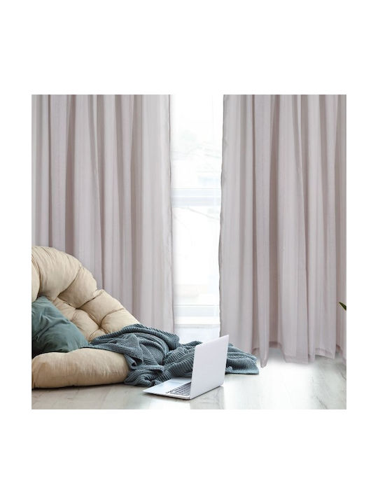 Das Home Κουρτίνα με Τρέσα 2196 Γκρι 300x270εκ.