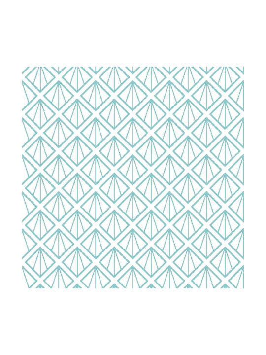 Lino Home Dekorativer Kissenbezug Mayabeque aus 100% Baumwolle 601 Aqua 45x45cm.