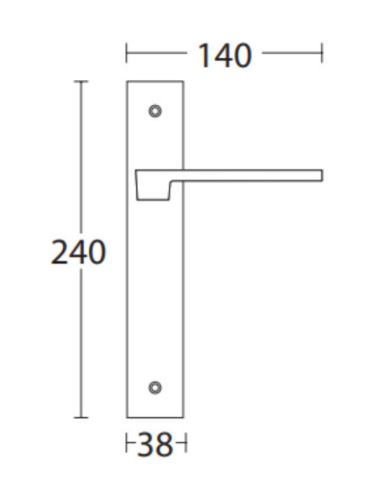 Convex Buton Ușa din față cu Placă Dreapta 1535 1535HY-R-S19S19 (Distanța Centrelor 85mm) Negru