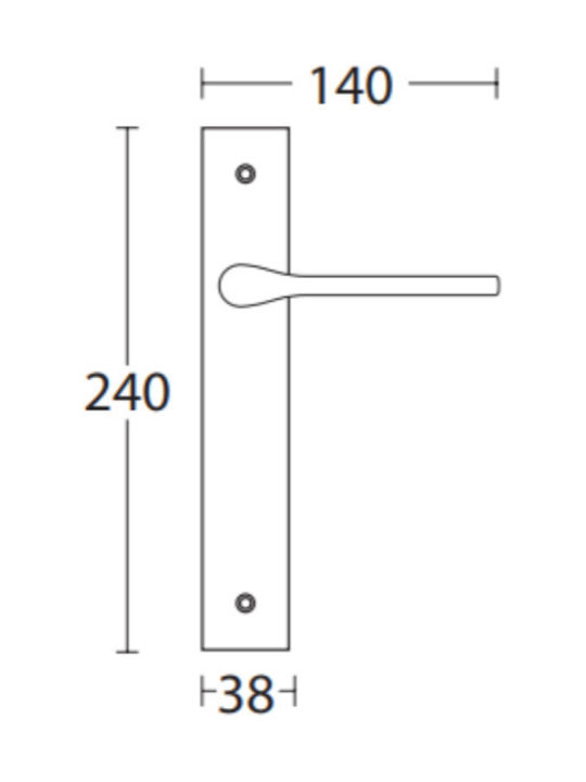 Convex Lever Front Door with Plate Right 1515 Black