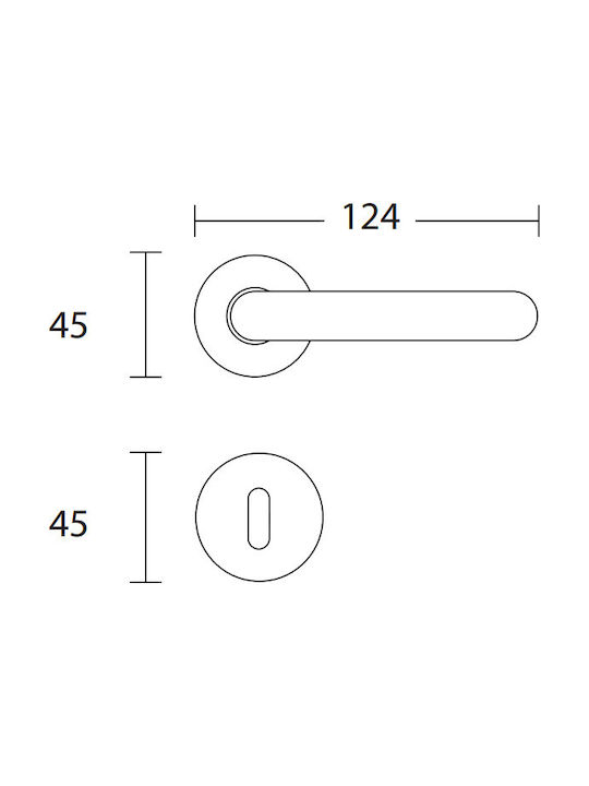 Conset Buton Ușa din mijloc cu Rosette C605 C605RORS19S19 Pereche Negru