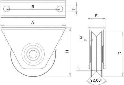 Martin V Rollen mit Ständer mit Lagern Metallisch 60x70mm