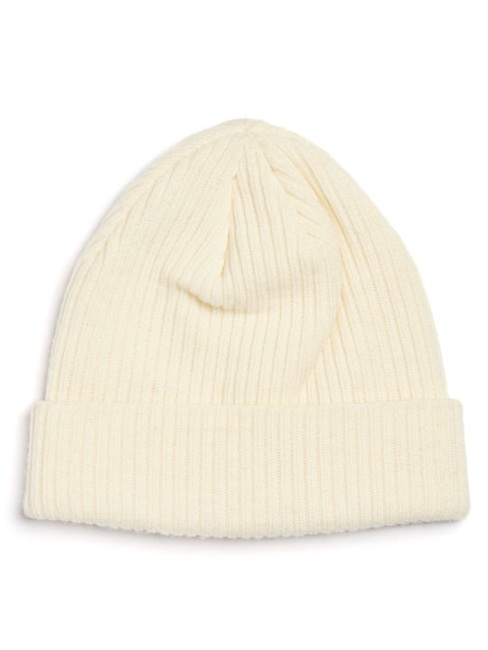 Beanie Männer Beanie mit Rippstrick in Weiß Farbe