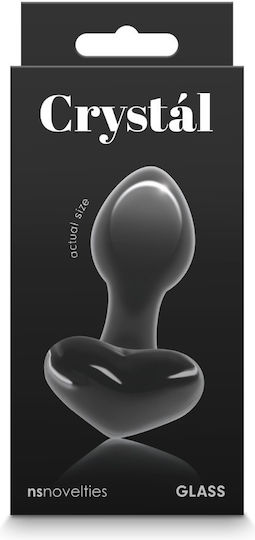 Ns Novelties Crystal Heart Glass Анална тапа Черна