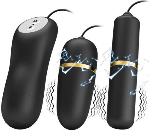 Pretty Love Double Vibro-Bullets für Elektrostimulation in Schwarz Farbe