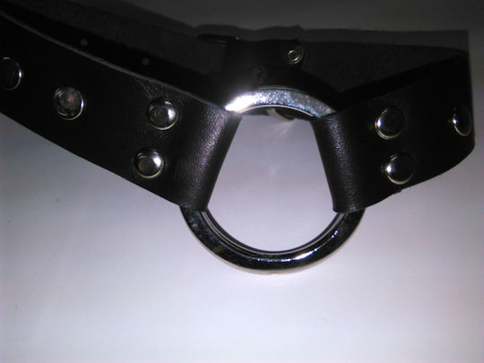 Kinksters Gag BDSM Soft Leather Gag with a 4cm Thong in Black Color