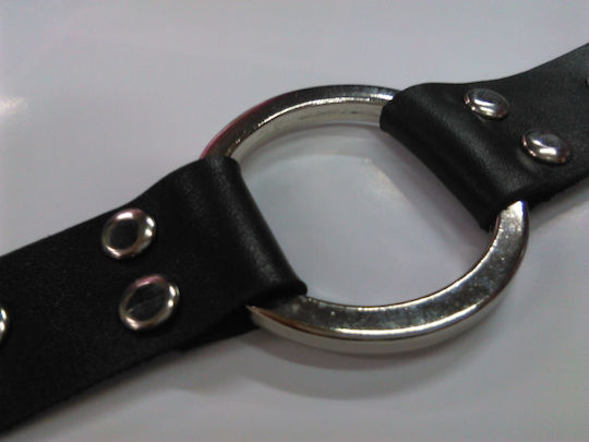 Kinksters Gag BDSM Soft Leather Gag with a 4cm Thong in Black Color