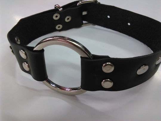 Kinksters Gag BDSM Soft Leather Gag with a 4cm Thong in Black Color