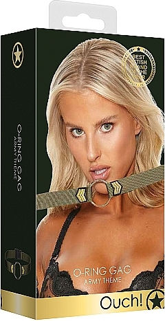 Shots Ouch! Army Theme O-Ring Gag Намордник в Зелен Цвят