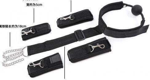 Naughty Toys Set Für Manschetten & Halsband-Fixierungssets Schwarz