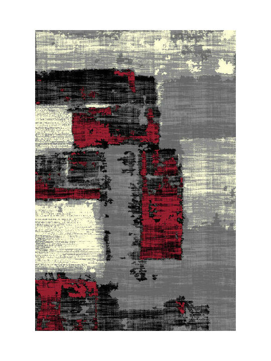 Rug Rectangular Grey / L.Red