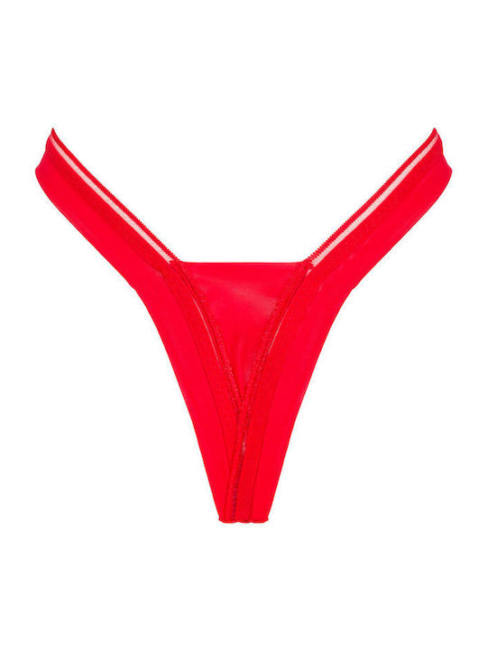 Obsessive Larisya High Waist String with Lace Red