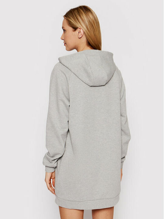 Honey Mini Athletic Dress Long Sleeve with Hood Gray