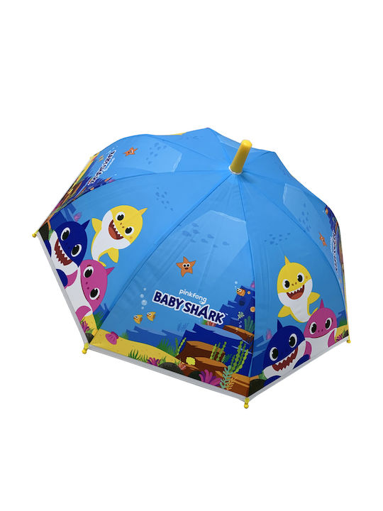 Chanos Baby Shark Curved Handle Blue Kids Umbrella Chanos Baby Shark Curved Handle Blue Kids Umbrella