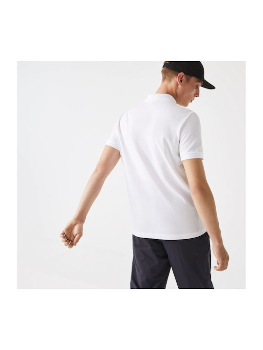 Lacoste Bluza Bărbătească cu Mânecă Scurtă Polo Albă