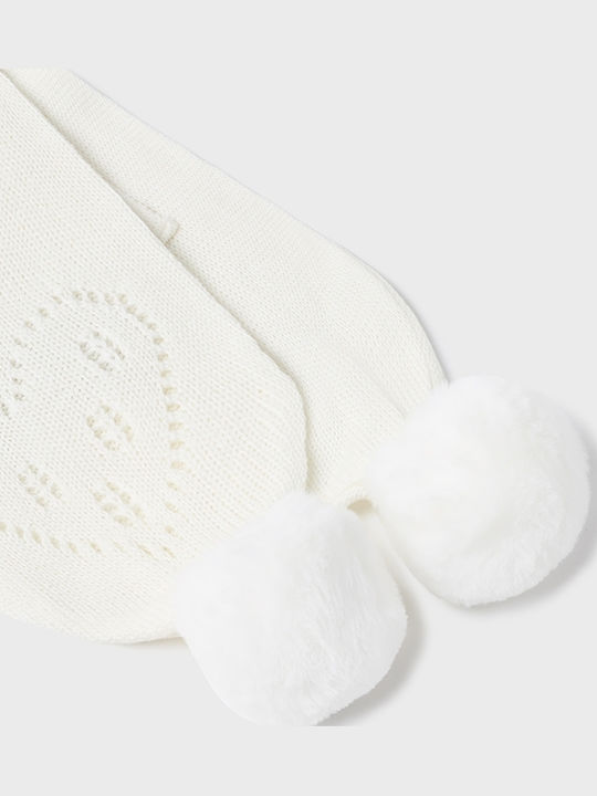Kids Beanie Set with Scarf & Gloves Knitted White