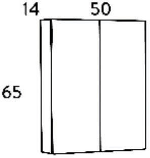 Martin Omega 50 Rectangular Bathroom Mirror made of Particle Board with Cabinet 50x65cm White