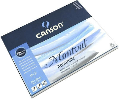 Canson Μπλοκ Ακουαρέλας Montval 24x32cm 300gr 12 Foi