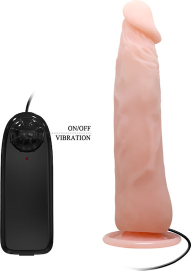 Baile Vibrating Cock Manual Vibration & Multi-direction Movement Realistic Vibrator 23cm Flesh