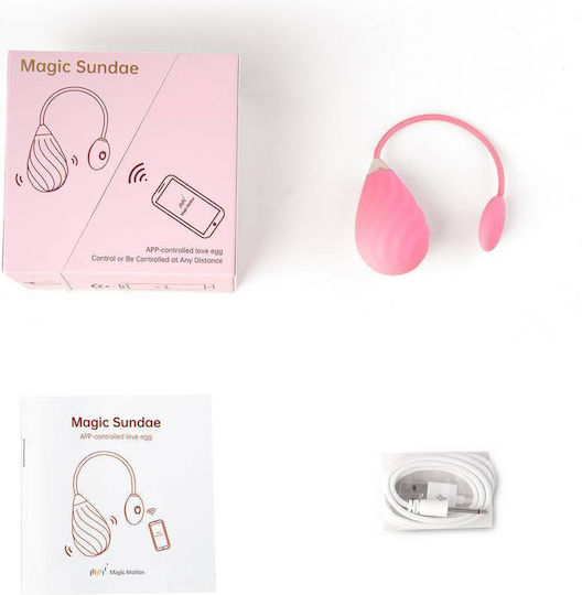 Magic Motion Magic Sundae App Controlled Love Egg Vibrator Egg cu Telecomandă 3.4cm Roz