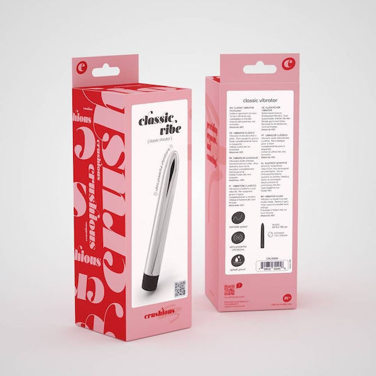Crushious Classic Vibe Класически Вибратор 17.5см Silver