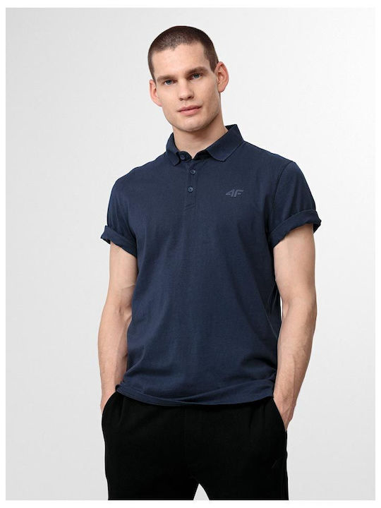 4F Men's Short Sleeve Blouse Polo Navy Blue