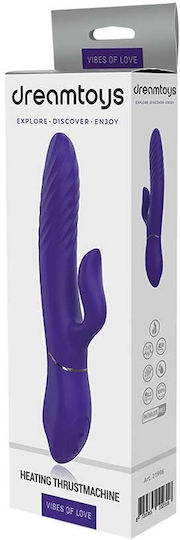 Dream Toys Vibes Of Love Vibrator Iepurele Încălzire Thrustmachine 21.5cm Albastru