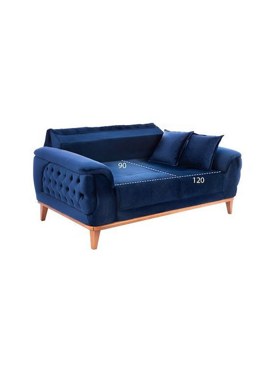 Bennington Two-Seater Couch Bed Blue 180x95x80 cm