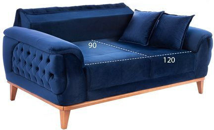 Bennington Двуместен Диван Спалня Син 180x95x80см