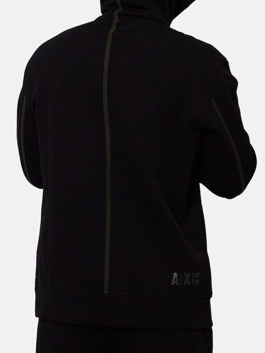 Armani Exchange Herren Sweatshirt Jacke mit Kapuze Schwarz