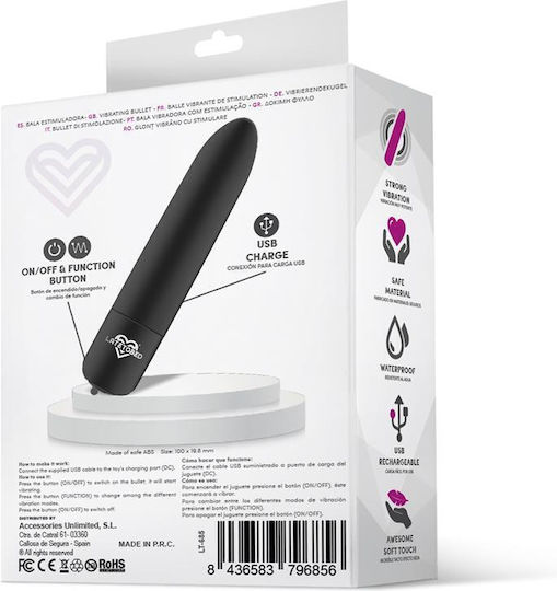LateToBed Shoty Vibrator Bullet 10cm Black