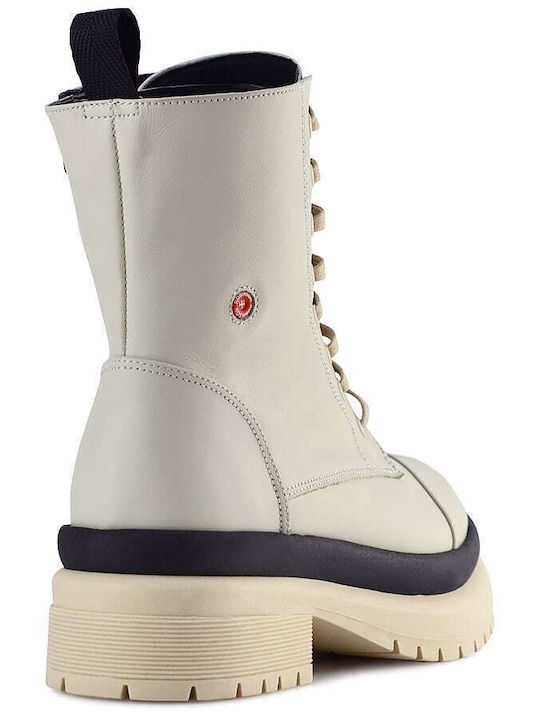 Leder Stiefeletten Damen Beige