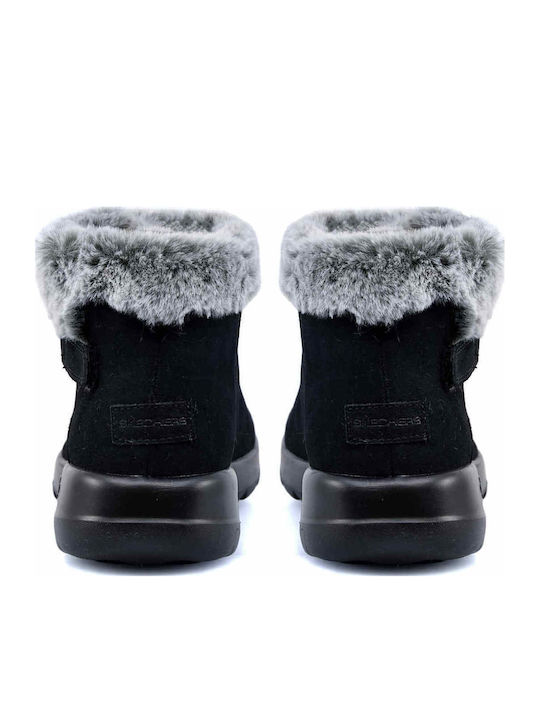 On The Go Wildleder Damen Chelsea Stiefeletten Schwarz
