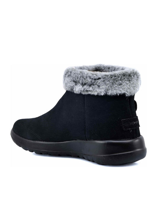 On The Go Wildleder Damen Chelsea Stiefeletten Schwarz