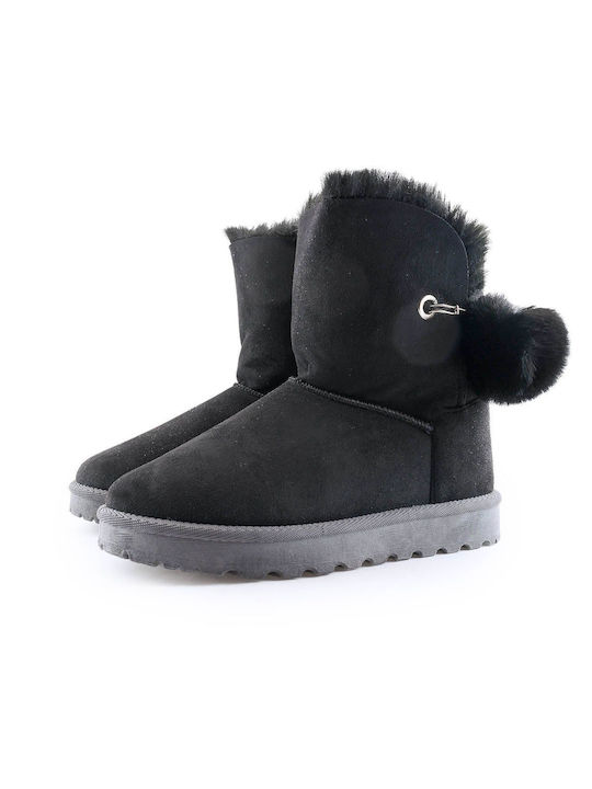 Adam's Shoes Women's Ankle Boots with Fur Black